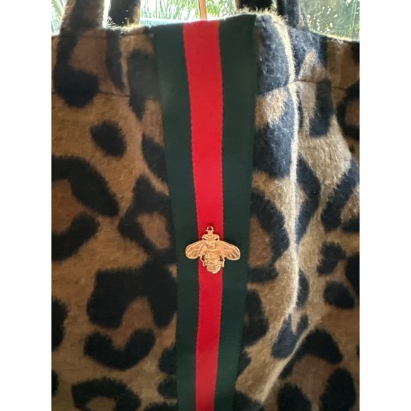 Little Leopard With Striped Band And Bee Tote Bag 16”Wide & 10.5”Long & 6”Deep - Picture 3 of 5